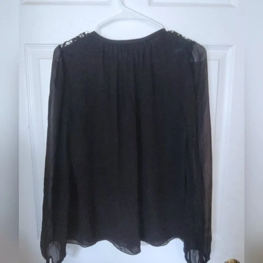 kate spade lace silk sheer blouse XS EUC - Picture 6 of 9